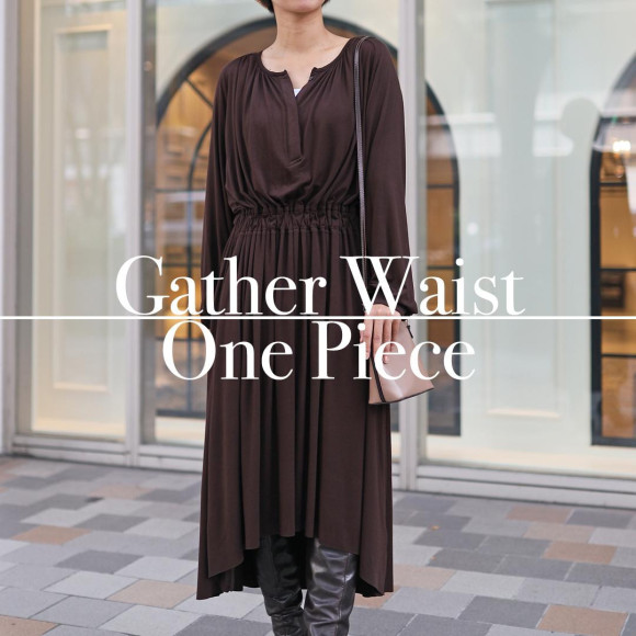 ■うるすべシリーズのギャザーウエストワンピース■