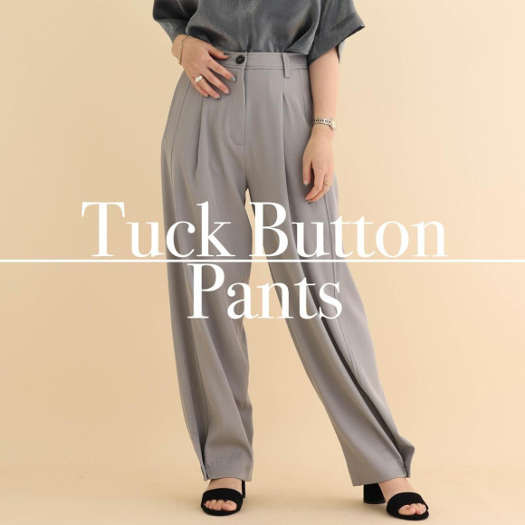 ■タック裾ボタンパンツ■