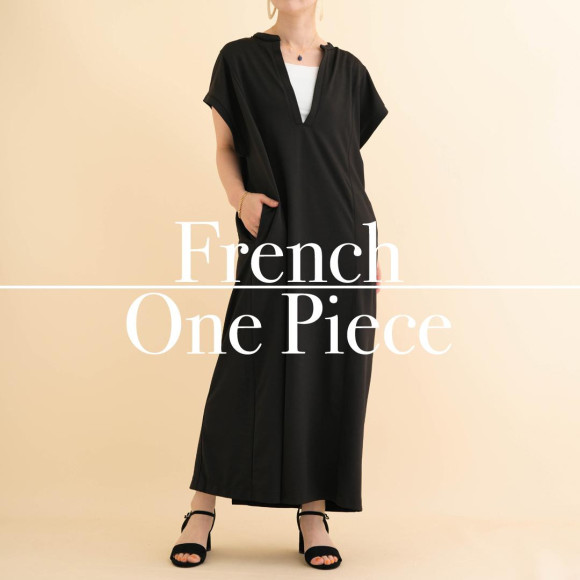 ■キーネックフレンチワンピース■