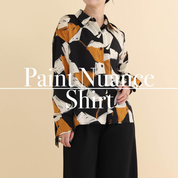 ■ペイントタッチ柄シャツ■