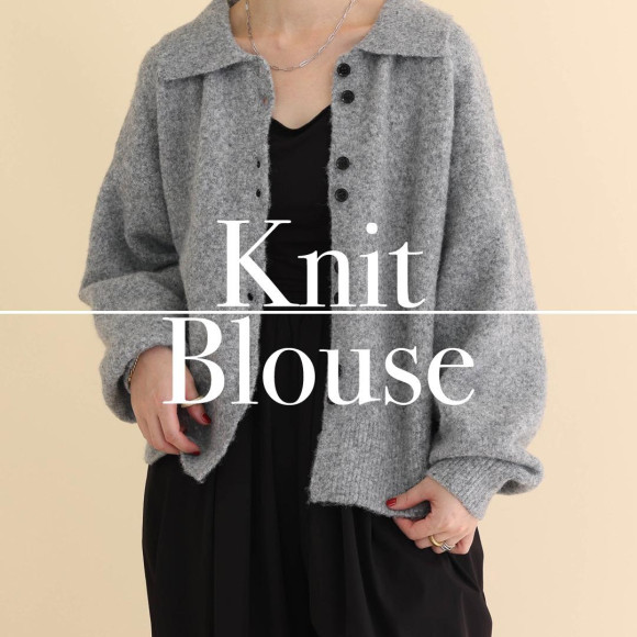 ■2 버튼 니트 블라우스■