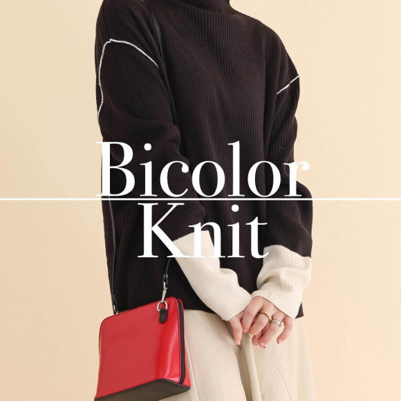 ■袖配色ニット■