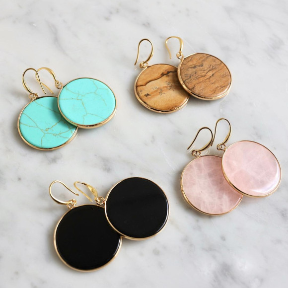 ■天然石のサークルピアス■