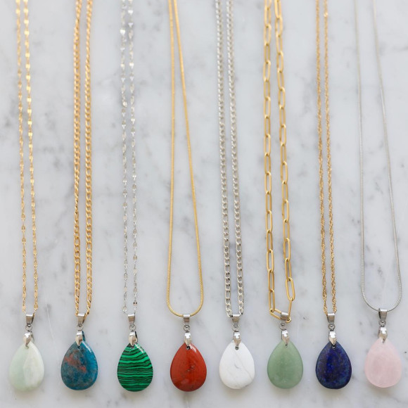 ■天然石のドロップペンダント■