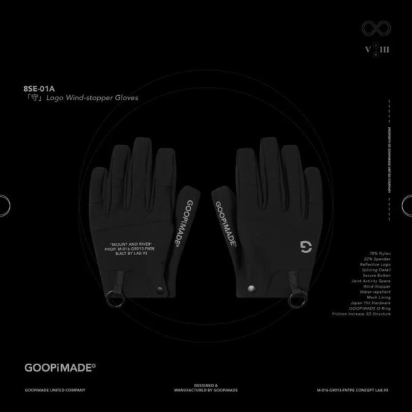 【NEW ARRIVAL】GOOPi MADE “8SE-01A” 「守」Logo Wind-stopper Gloves