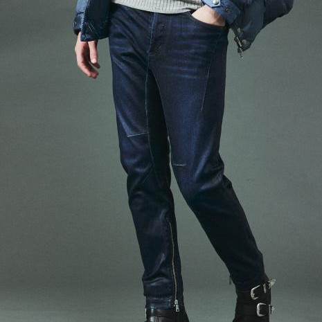 バイカーコーティング デニムパンツ