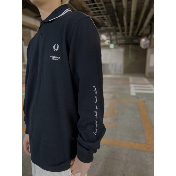 GOODHOOD PRINTED LONG SLEEVE POLO SHIRT | フレッドペリー・ショップ