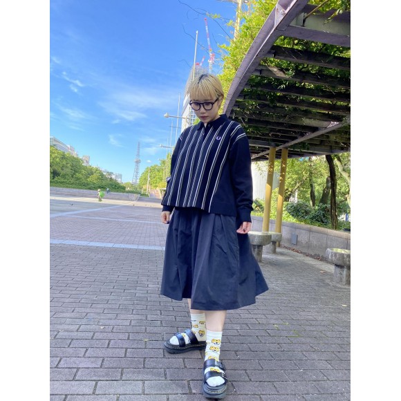 ■ Panelled Stripe Knit Polo ■