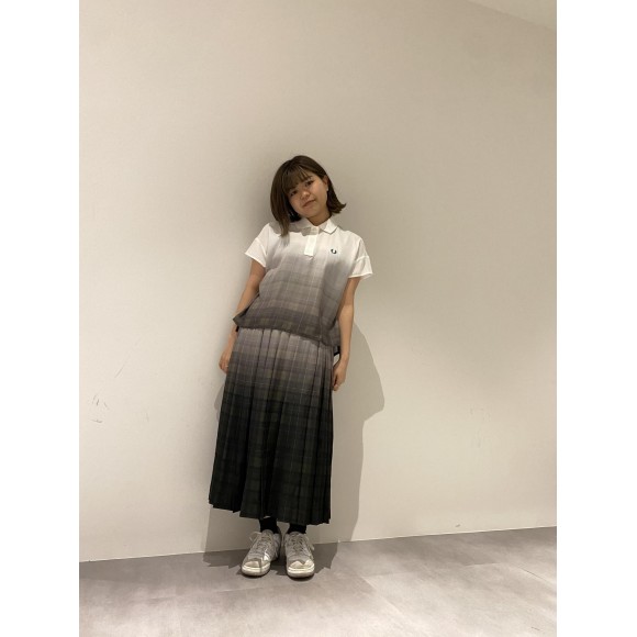 ■ Woven Polo Shirt・Tartan Print Skirt ■