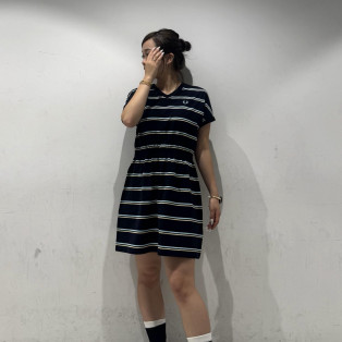 ⬛︎ Striped V-Neck Jersey Dress ⬛︎