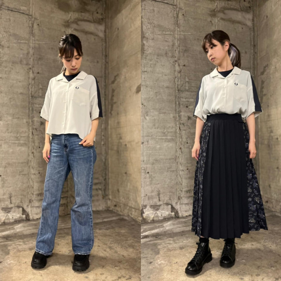 ■ KNIT PANELLING REVERE SHIRT ■