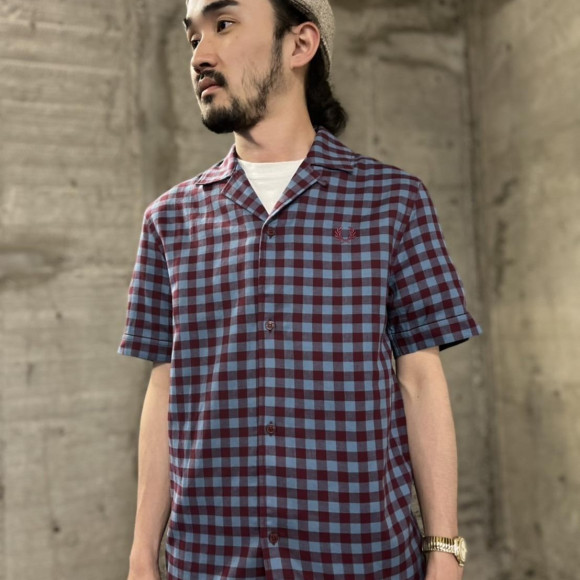 ■ Gingham Revere Collar Shirt ■
