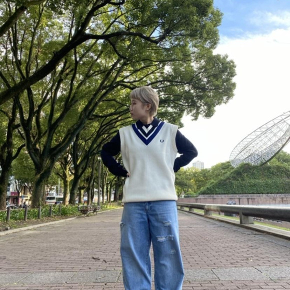 ■ Striped V-Neck Knitted Tank ■
