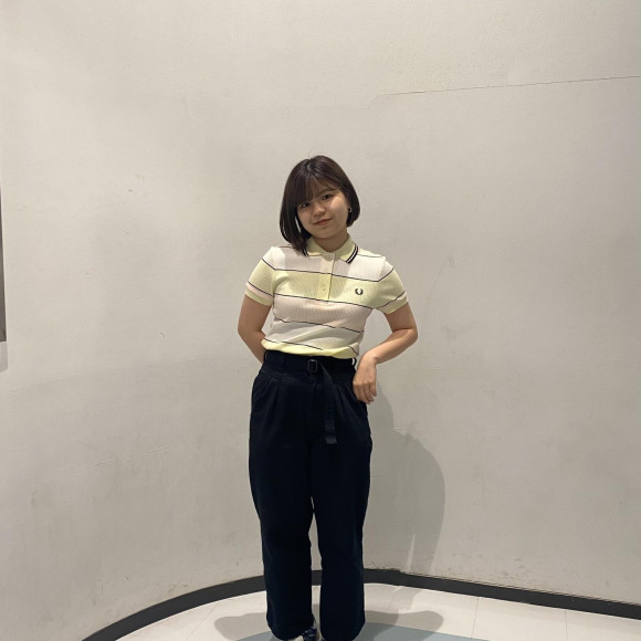 ■ Striped Ribbed Polo Shirt  ■