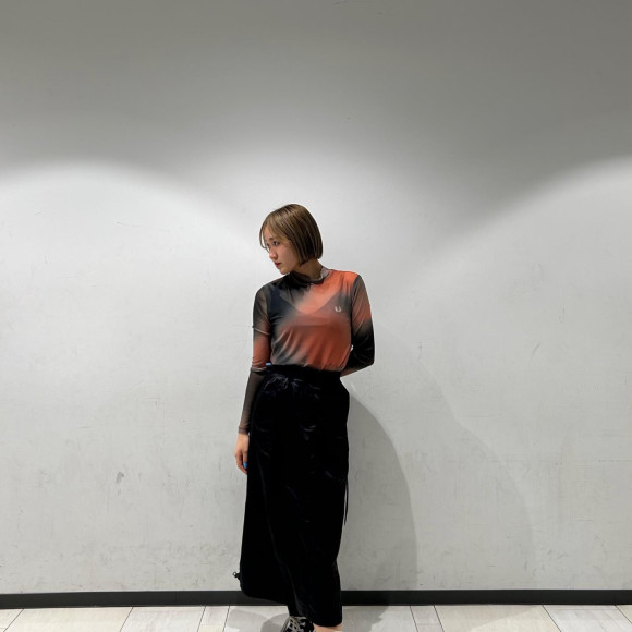 ◼️ Printed Mesh Mock Neck Top ◼️