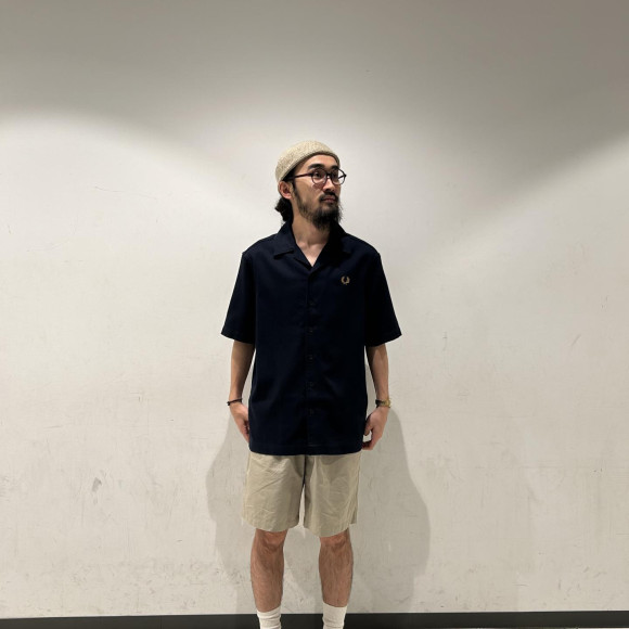 ■ Pique Texture Revere Collar Shirt ■