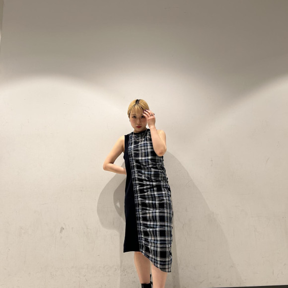 ■ Tartan Overlay Sleeveless Dress ■