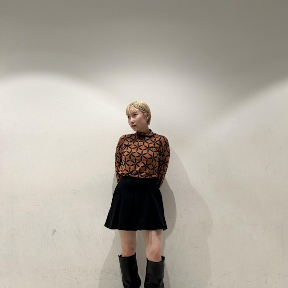 ⬛︎ Printed Mock Neck Top ⬛︎