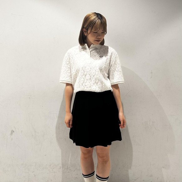 ⬛︎ Lace Overlay Polo Shirt ⬛︎