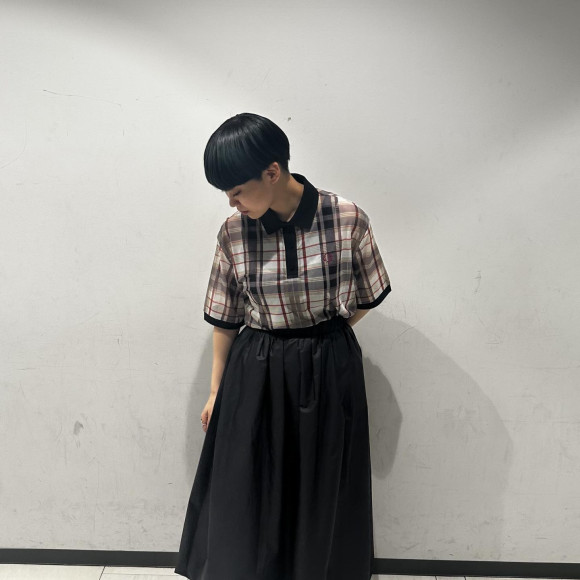 ⬛︎ Check Print Mesh Polo Shirt ⬛︎