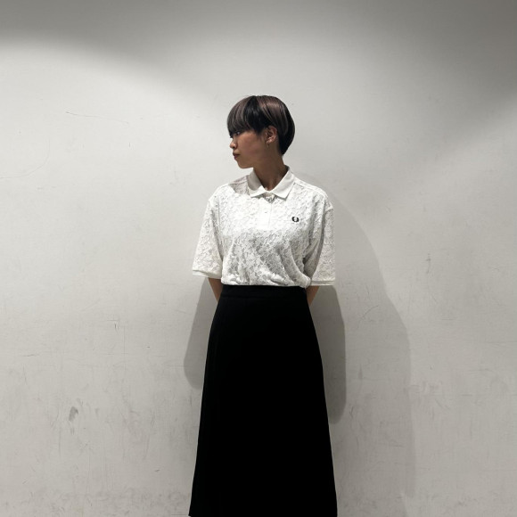 ⬛︎ Lace Overlay Polo Shirt ⬛︎