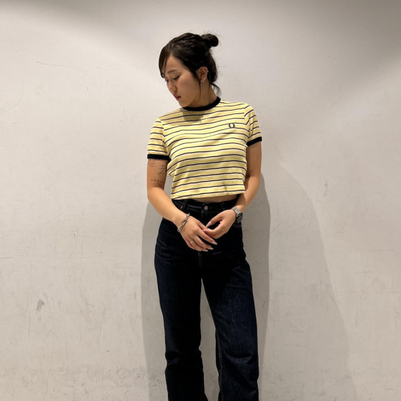 ⬛︎ Striped Ribbed T-Shirt & Twin Tipped Fred Perry Dress & Sheer Knitted Polo Shirt ⬛︎