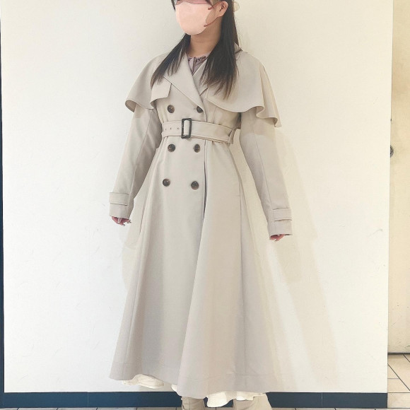 ケープ風ベルト付きコート♡