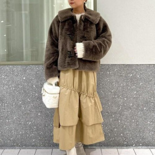 Mainly eco-fur duffle blouson...