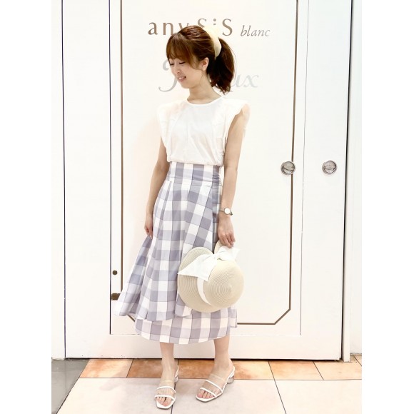 Popular gingham check skirt