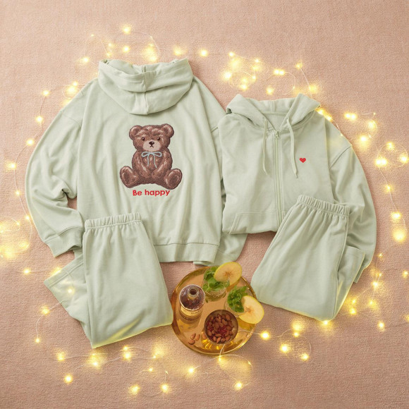 ชุด 10/15 การออกวางตลาดหมีเสื้อกีฬาแขนยาวเสื้อคลุมที่มีหมวกคลุมศีรษะไว้กันลมและหิมะ