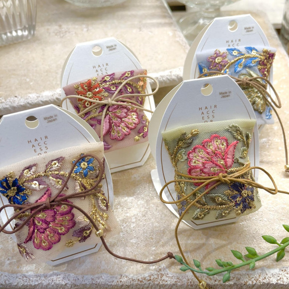 【新作】刺繍ヘアアクセサリー