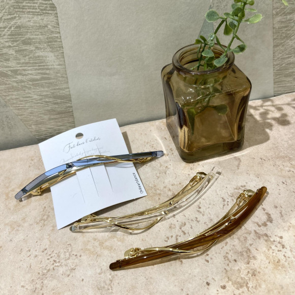 【新作】クリアニュアンスメタルバレッタ