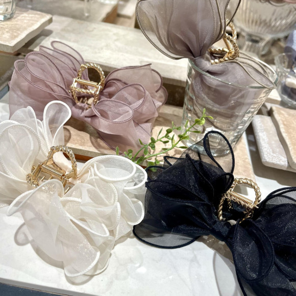 【再入荷】オーガンジーリボンバンス