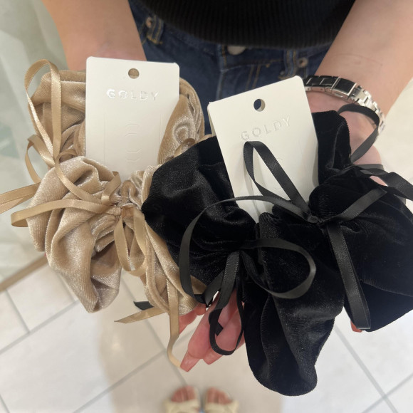 【新作】リボンベロアシュシュ