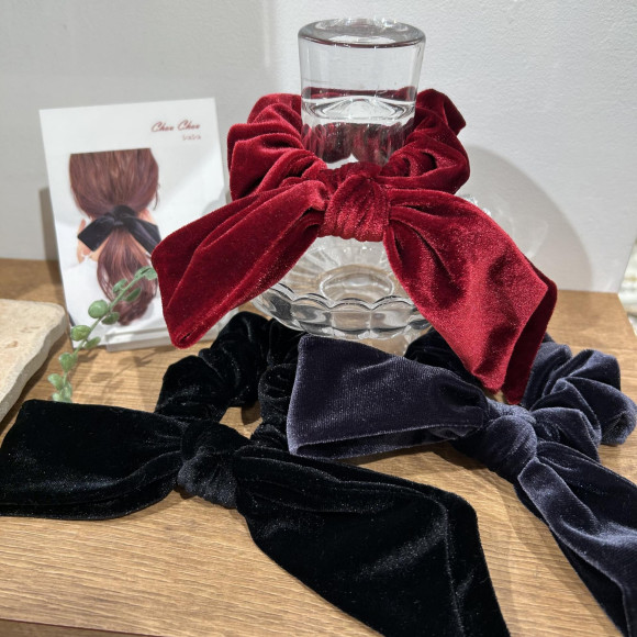 【再入荷】リボンベロアシュシュ