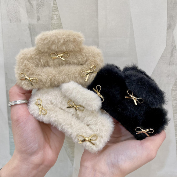 【再入荷】リボン×ファーバンス