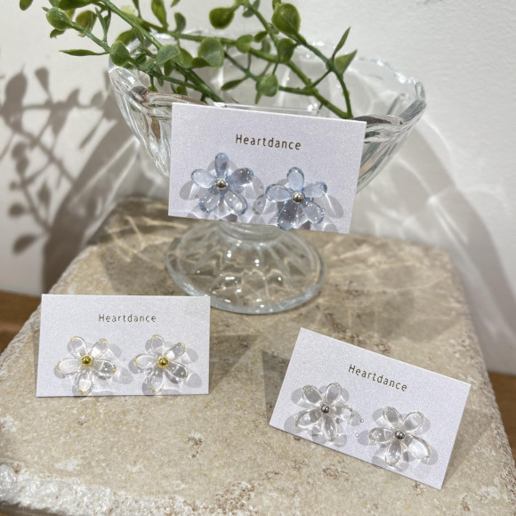 新作透明花耳环