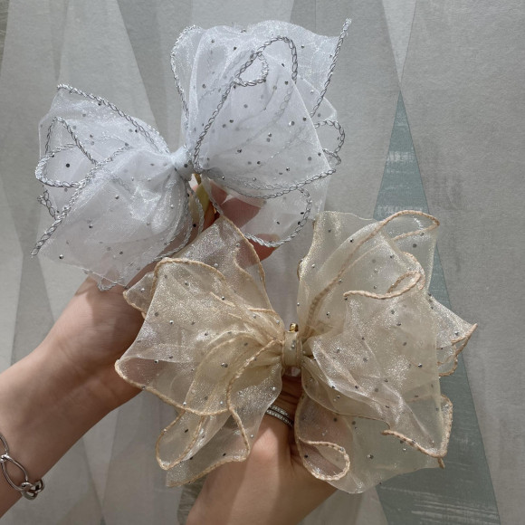 NEW Organzy ribbon hook with studs