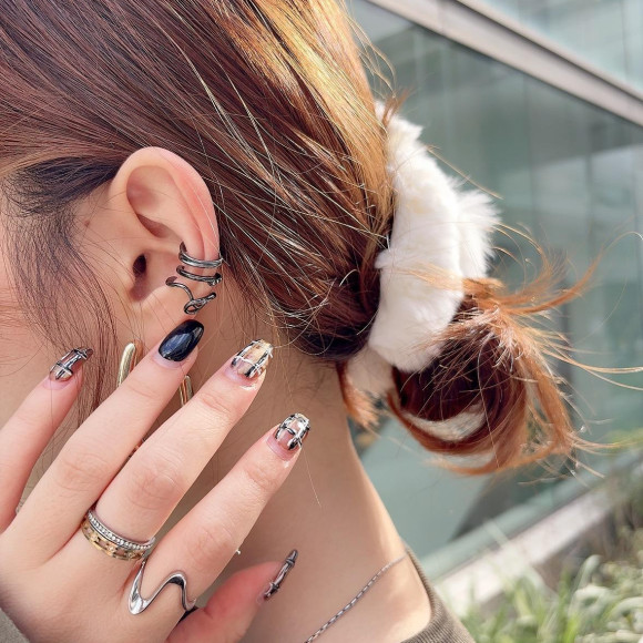 【 추천】스톤 디자인 이어커프♡