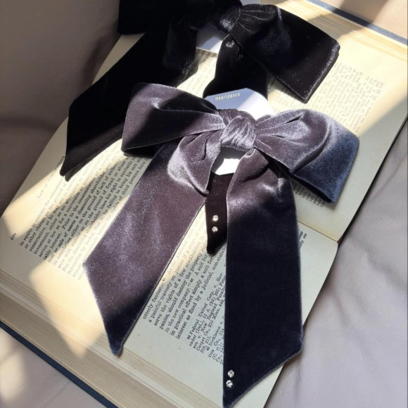 【再入荷】ストーン付ベロアリボンフックポニー♡