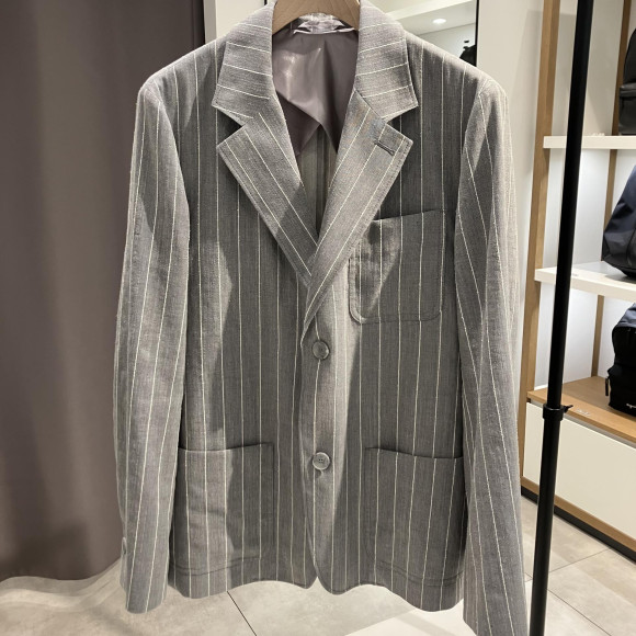 【SALE】 Linen stripe jacket