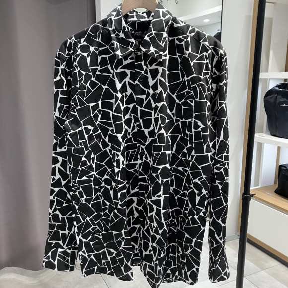 【신작】긴소데 프린트 셔츠