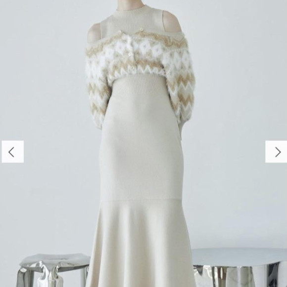 ♡ノルディックジャガードドッキングニットワンピース