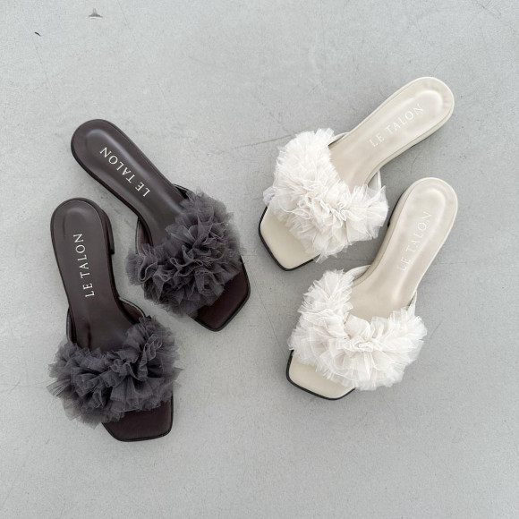 【LE TALON】チュールフリルサンダル♡