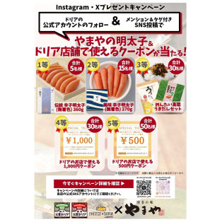 【やまやの明太子が当たる！】プレゼントキャンペーン