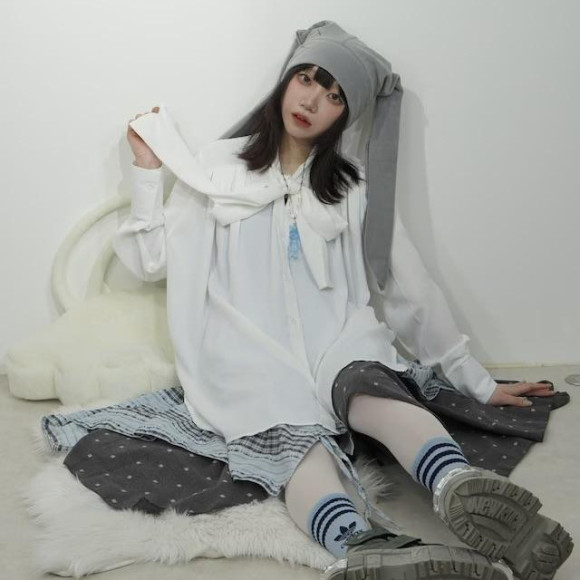 レイヤードに大活躍.☘︎ ݁˖ reversible asymmetry drawstring skirt