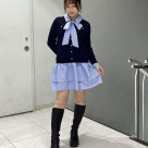 【NEW ARRIVAL】シャツレイヤード風ドッキングミニワンピース