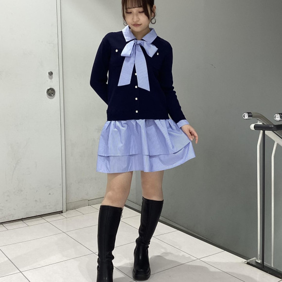 【NEW ARRIVAL】シャツレイヤード風ドッキングミニワンピース