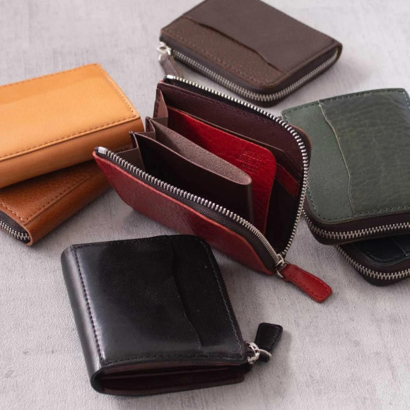 [Restocking] Irregular shibo is characteristic! Tochigi Leather L-shaped fastener wallet