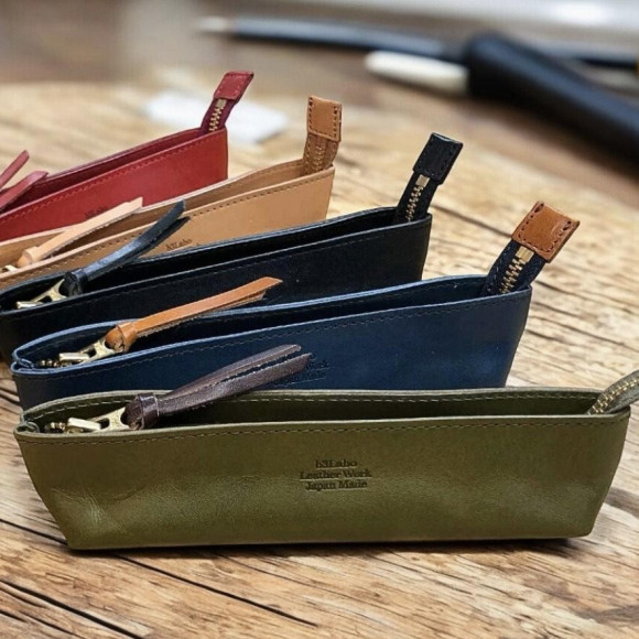 櫪木皮革製的休閒筆盒